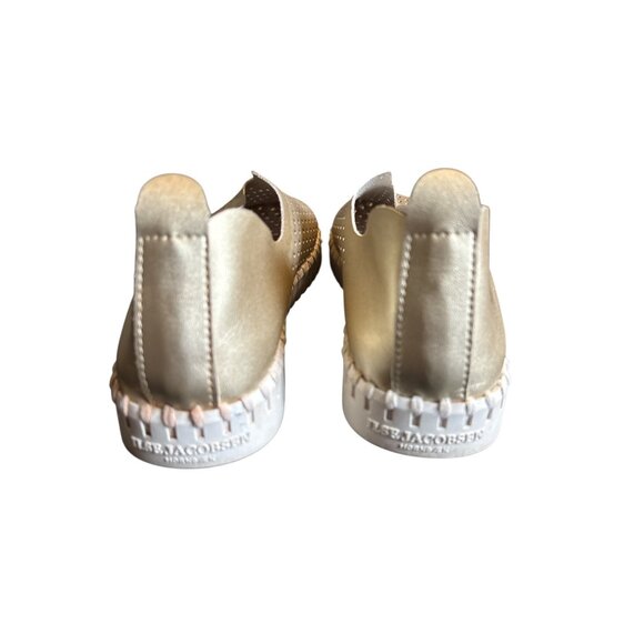 Ilse Jacobsen Hornbæk Beige Gold Perforated Slip-On Shoes Size 6 Lightweight Cas - Picture 5 of 11